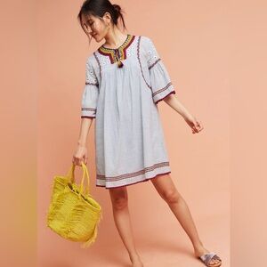 NWT Anthropologie Maeve Yarn Embellished Tunic Dress Size L